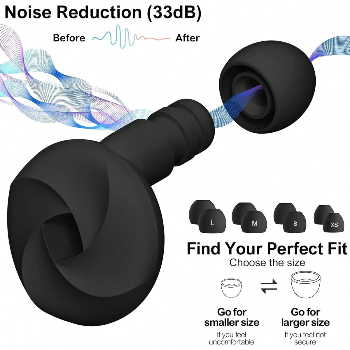 Soft Silicone Earplugs- Super Comfortable, Reusable Noise Cancelling Earplugs For Sleeping, Deep Focus, Travel, Sensitivity| Flexible Hearing Protection| Customizable Fit| 30dB (SNR) Noise Reducti