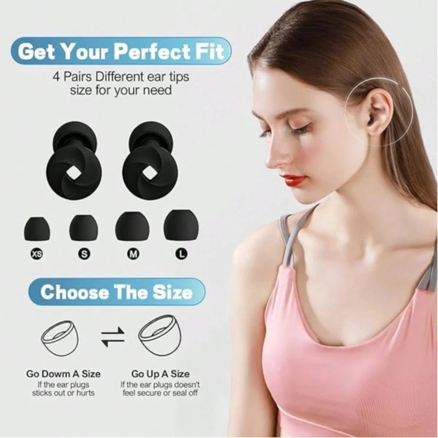 Soft Silicone Earplugs- Super Comfortable, Reusable Noise Cancelling Earplugs For Sleeping, Deep Focus, Travel, Sensitivity| Flexible Hearing Protection| Customizable Fit| 30dB (SNR) Noise Reducti