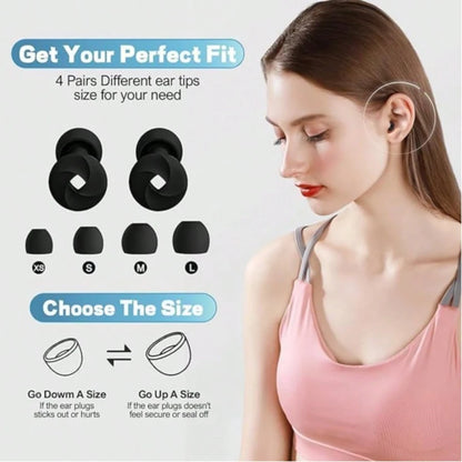 Soft Silicone Earplugs- Super Comfortable, Reusable Noise Cancelling Earplugs For Sleeping, Deep Focus, Travel, Sensitivity| Flexible Hearing Protection| Customizable Fit| 30dB (SNR) Noise Reducti