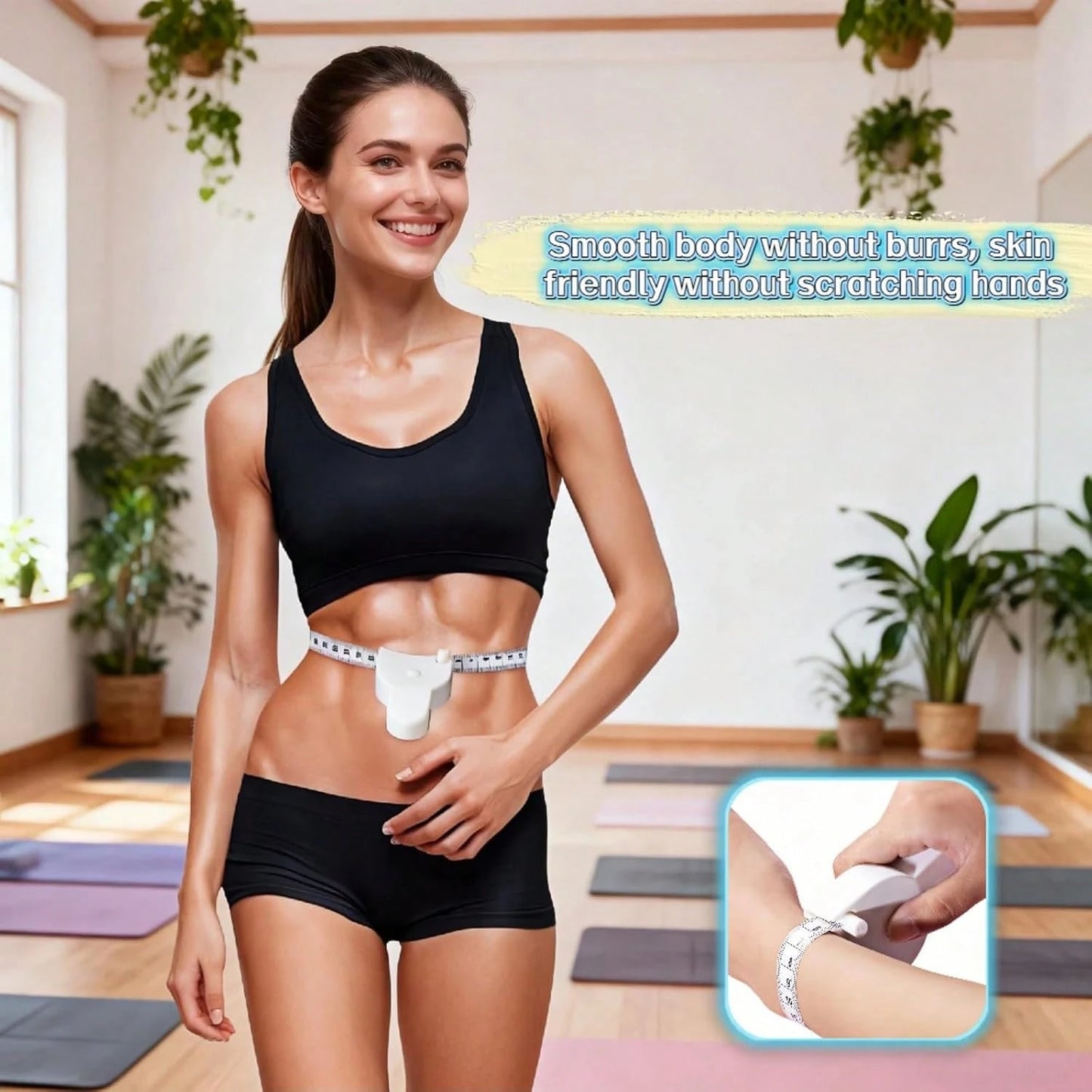 Soft Tape Measure For Body, Waist, Bust And Thigh Measurement- Retractable Fitness Measuring Tape, Plastic Material, Suitable For Home And Gym Use