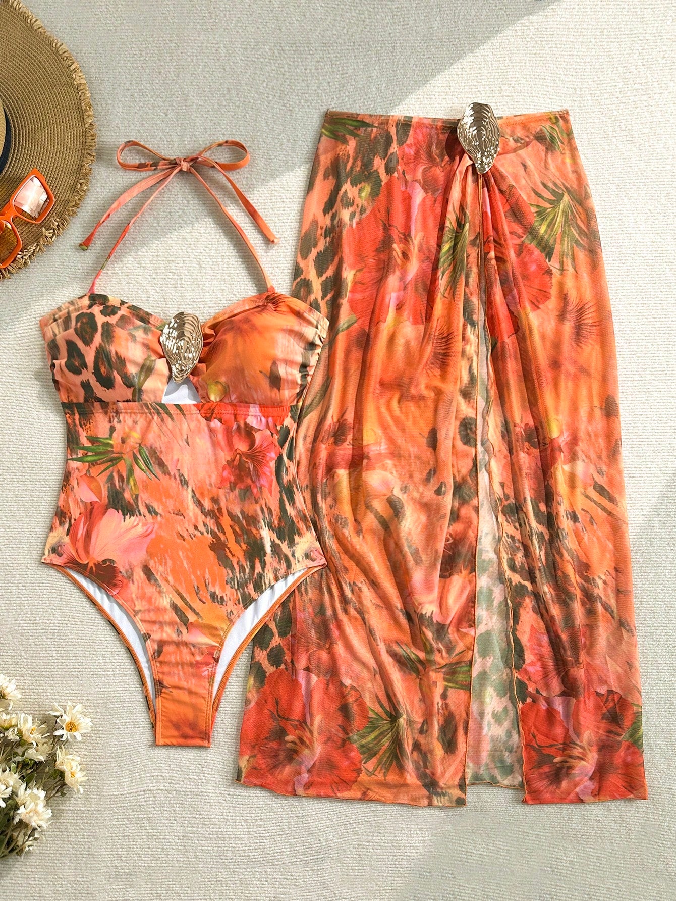 Soleia Plus Size New Arrival Printed Knit Swimwear Set Summer Beach Outfit Vacation Bikini Bathing Suits