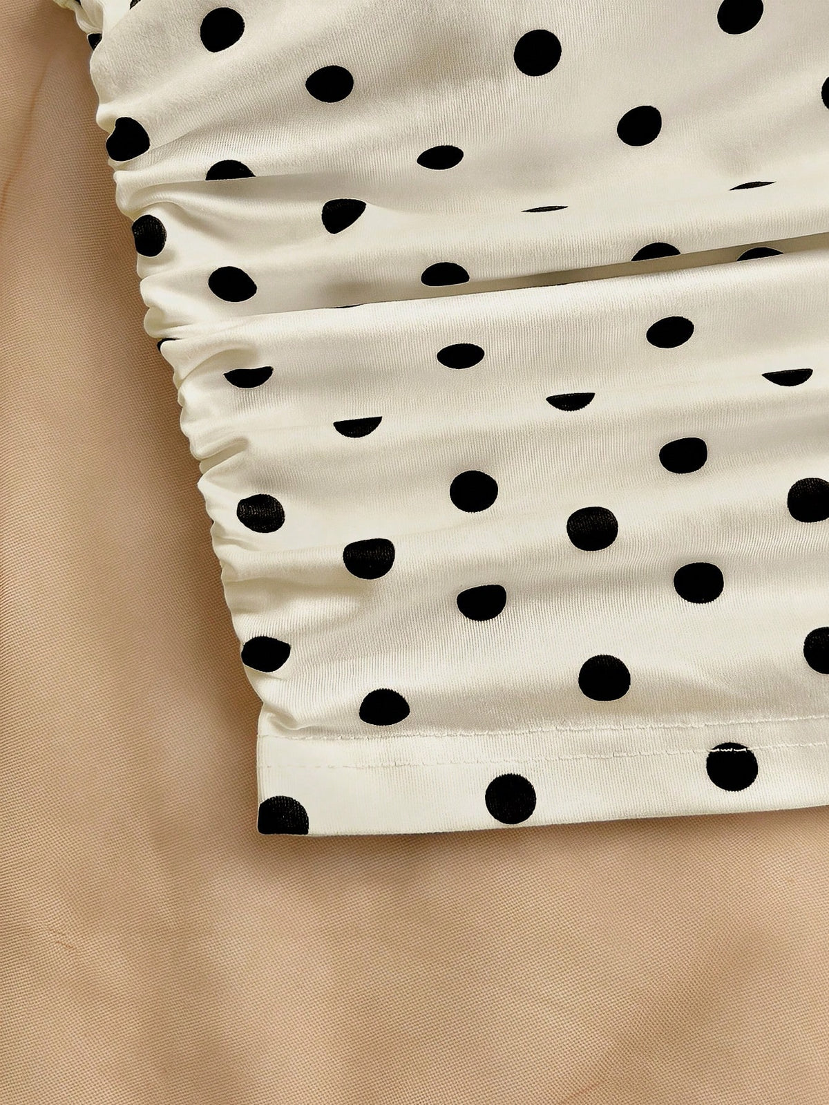 Soleia Women's Polka Dot Ruched Tie Front Sleeveless TopNo Chest Padding