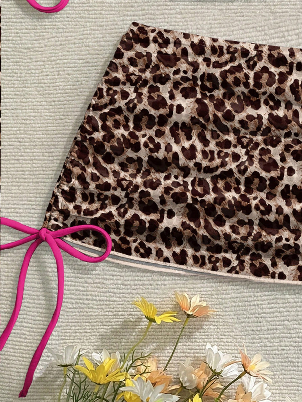 Soleia Women's Retro Leopard Print Bikini Set,Beige,Summer,Casual,Beach,Holiday,Vacation,Holiday,Y2K Fashion Elegant Shiny Top For Party,Graduation Ceremony