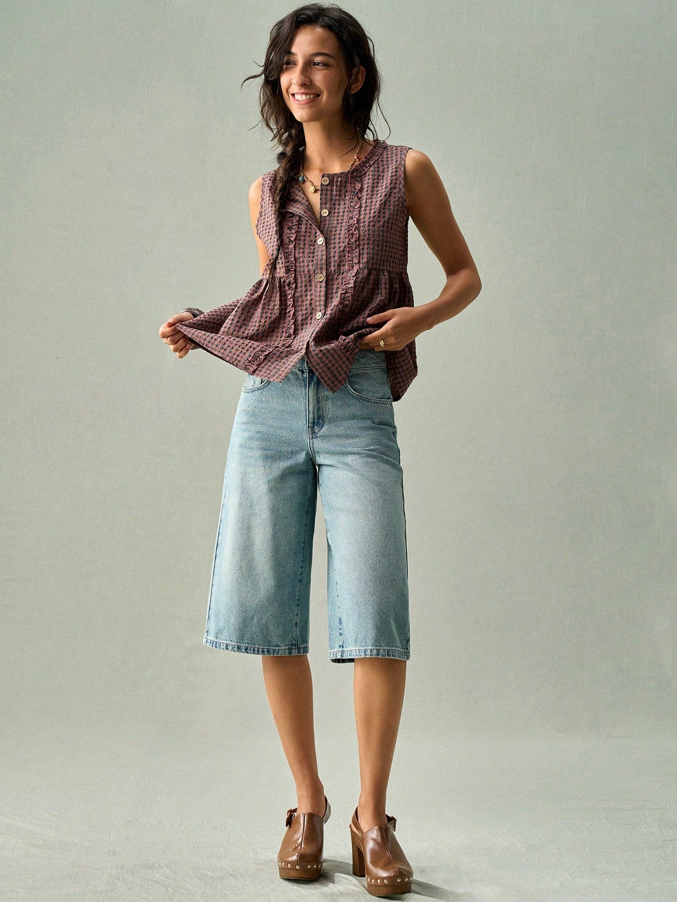 SoleilVie Elegant Plaid Camisole Top For Women, Suitable For Spring/Summer Vacation, Party And Holiday Wear