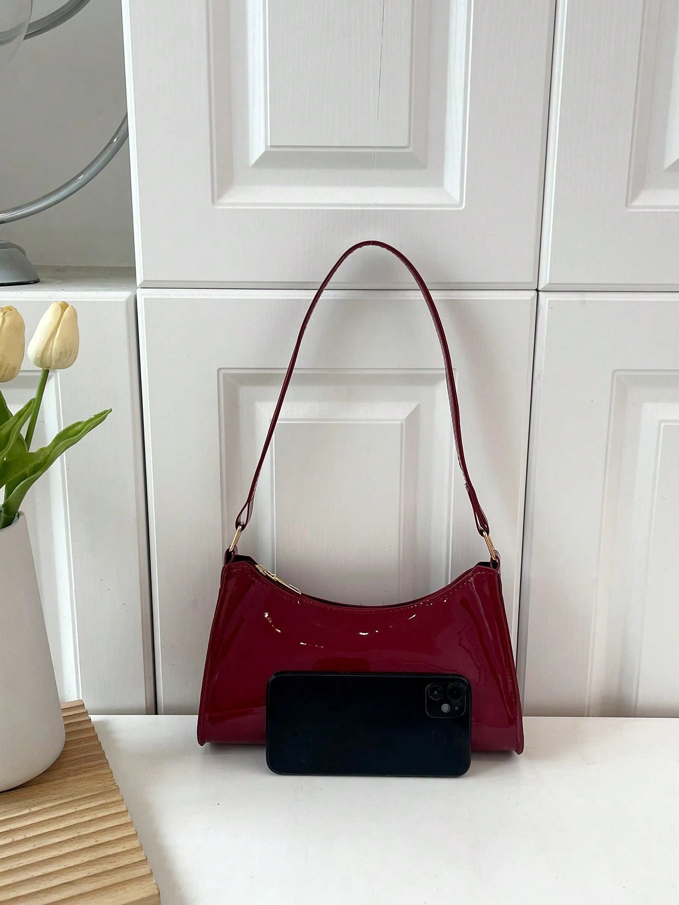Solid Color Embossed Geometric Pattern Zipper Shoulder Bag, Women's Shoulder Bag, Fashionable Retro Zipper Bag, Casual Waterproof Handbag, Suitable For Teenage Girls, Women, College Students, Young Pr