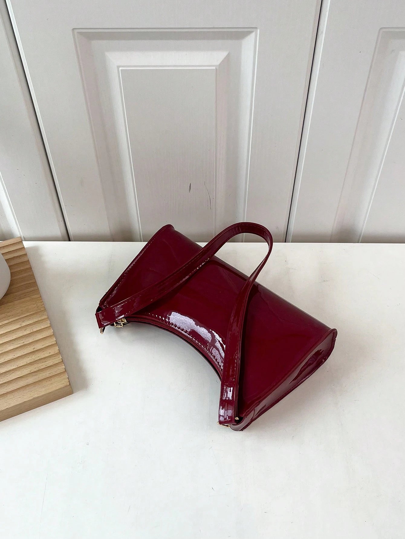 Solid Color Embossed Geometric Pattern Zipper Shoulder Bag, Women's Shoulder Bag, Fashionable Retro Zipper Bag, Casual Waterproof Handbag, Suitable For Teenage Girls, Women, College Students, Young Pr