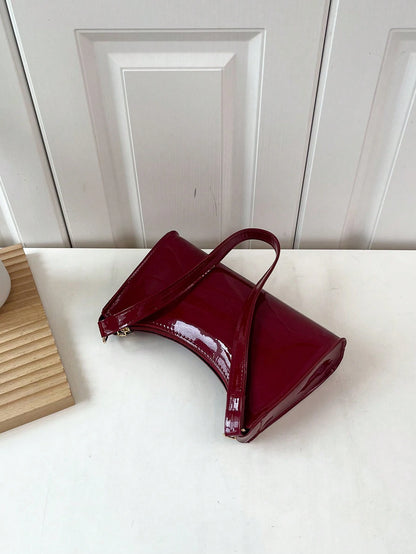 Solid Color Embossed Geometric Pattern Zipper Shoulder Bag, Women's Shoulder Bag, Fashionable Retro Zipper Bag, Casual Waterproof Handbag, Suitable For Teenage Girls, Women, College Students, Young Pr