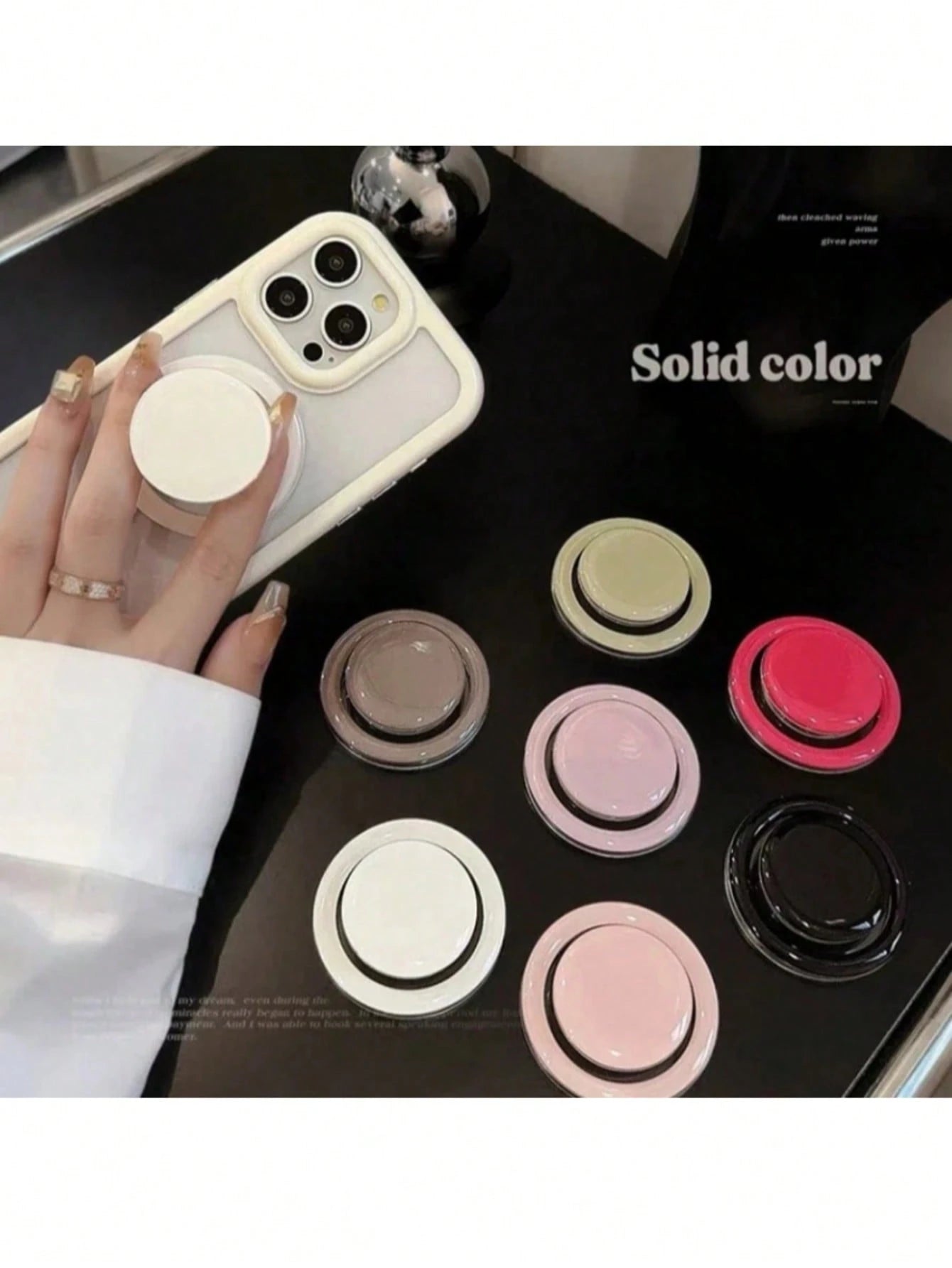 Solid Color Push And Pull Bracket 1pc Adjustable Magnetic Phone Holder Foldable Unique Design With Dual-Person Leaning Support Compatible With Apple And Android Phones Great Gift For Birthday Family A