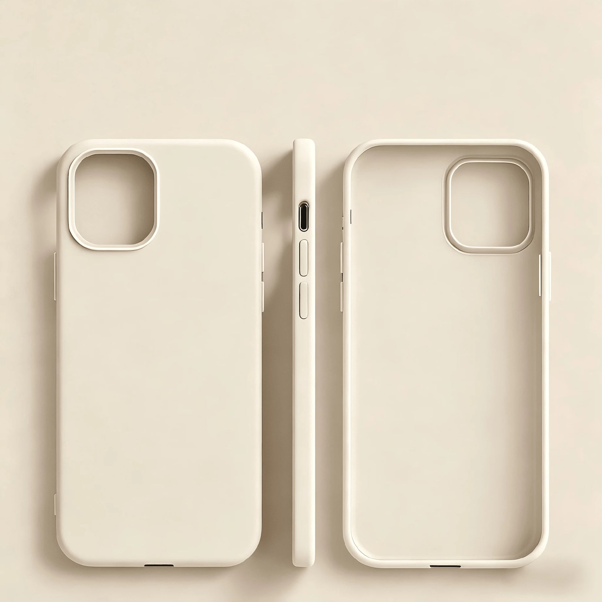 Solid Color Silicone TPU Shockproof Basic Liquid Silicone Phone Case Genuine Cream Yellow TPU Prevents Yellowing Soft-Level Protection Compatible With IPhone Spring Pastel Birthday Gift
