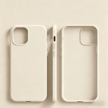 Solid Color Silicone TPU Shockproof Basic Liquid Silicone Phone Case Genuine Cream Yellow TPU Prevents Yellowing Soft-Level Protection Compatible With IPhone Spring Pastel Birthday Gift
