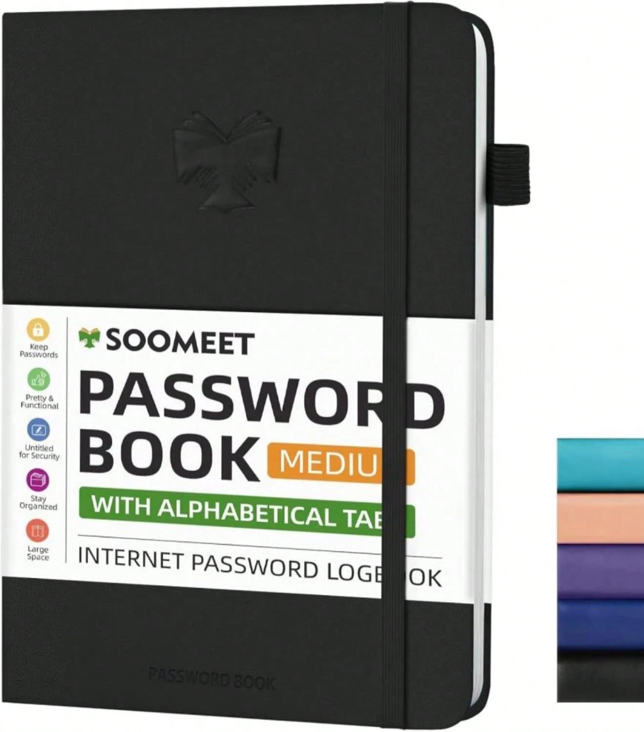 Soomeet Password Book With Alphabetical Tabs, Hardcover Password Keeper, Size 44''X 61'' Password Notebook For Saving Internet Login, Username, Password Organizer For Computer &Amp; We