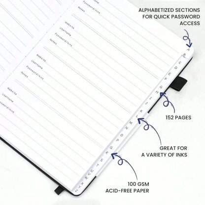 Soomeet Password Book With Alphabetical Tabs, Hardcover Password Keeper, Size 44''X 61'' Password Notebook For Saving Internet Login, Username, Password Organizer For Computer &Amp; We
