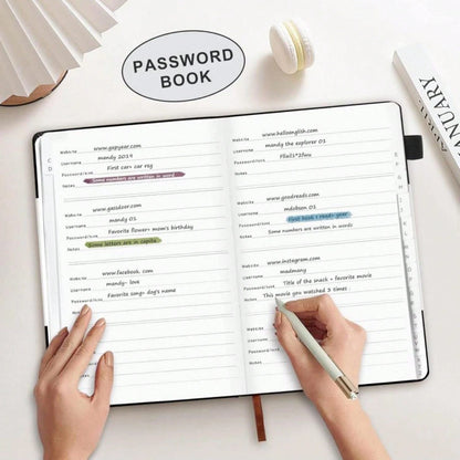 Soomeet Password Book With Alphabetical Tabs, Hardcover Password Keeper, Size 44''X 61'' Password Notebook For Saving Internet Login, Username, Password Organizer For Computer &Amp; We