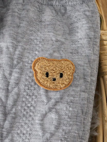 Souflis Newborn Baby Boy Bear Pattern 2-Piece Set, Cute Autumn Knit Top And Pants Outfit, Holiday Fashion Boys Clothing