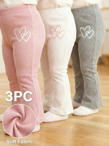 Souflis Souflis 1 Random Pc Casual Cute Cute, Versatile, Soft Flared Pants For Baby Girls In Black Floral, And Colours, Back-To-School Autumn Graduation