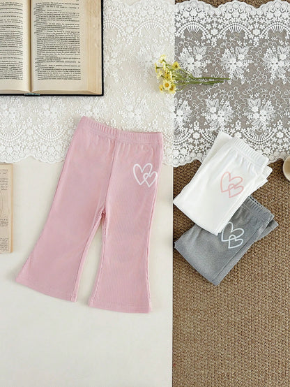 Souflis Souflis 1 Random Pc Casual Cute Cute, Versatile, Soft Flared Pants For Baby Girls In Black Floral, And Colours, Back-To-School Autumn Graduation
