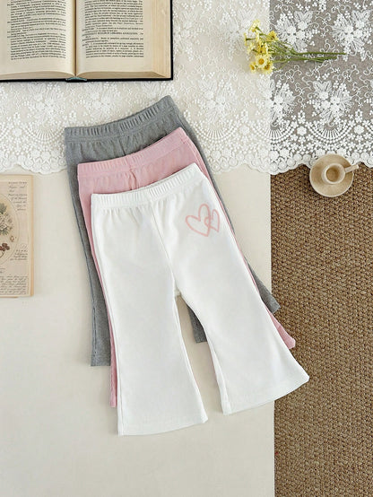 Souflis Souflis 1 Random Pc Casual Cute Cute, Versatile, Soft Flared Pants For Baby Girls In Black Floral, And Colours, Back-To-School Autumn Graduation