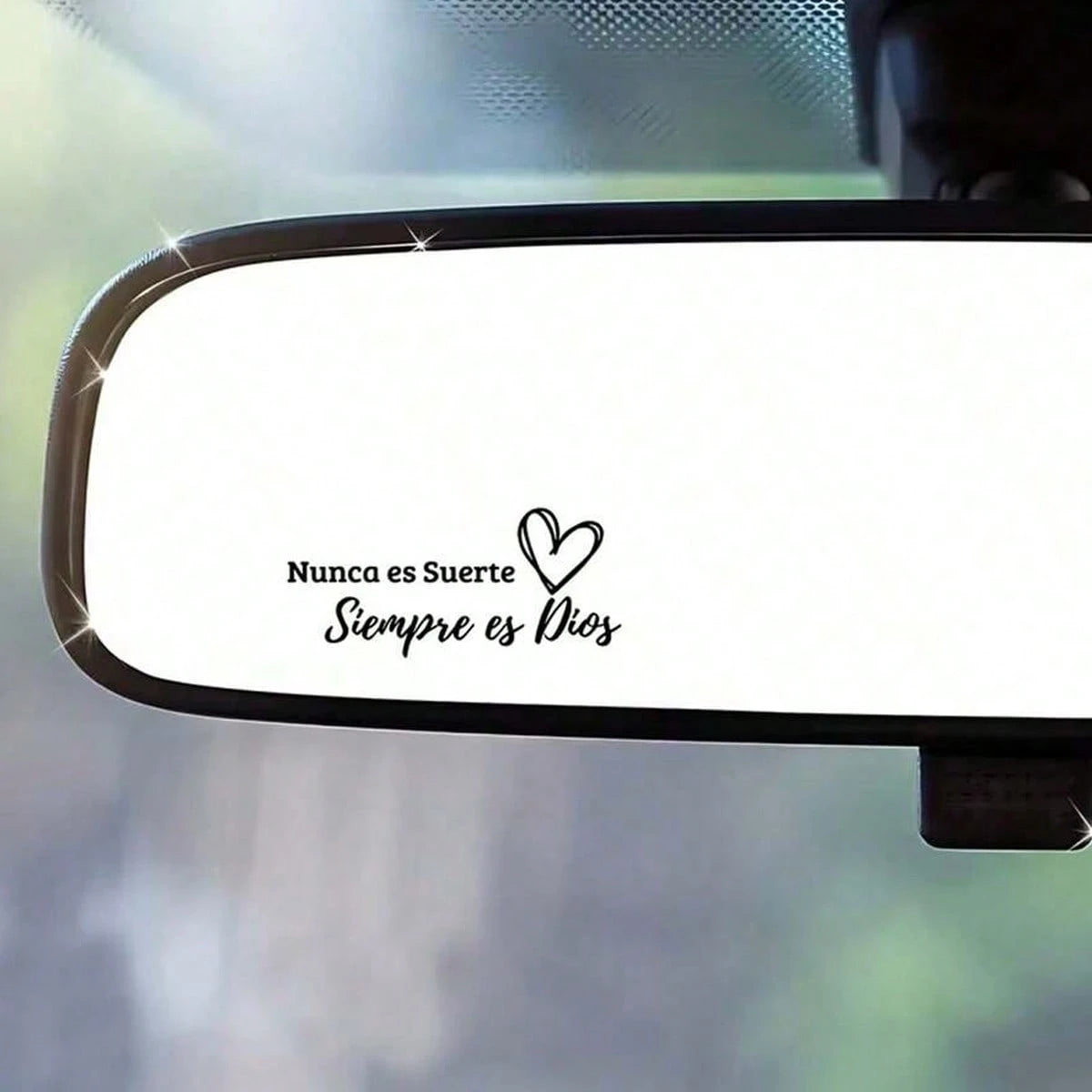 Spanish Inspirational Quote "Never By Luck, But By Eternity" Sticker- Car Rearview Mirror Decal- For Cars, Laptops, Trucks, Motorcycles, Computers, And Phones- Perfect Holiday Gift