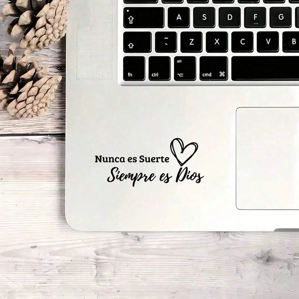 Spanish Inspirational Quote "Never By Luck, But By Eternity" Sticker- Car Rearview Mirror Decal- For Cars, Laptops, Trucks, Motorcycles, Computers, And Phones- Perfect Holiday Gift