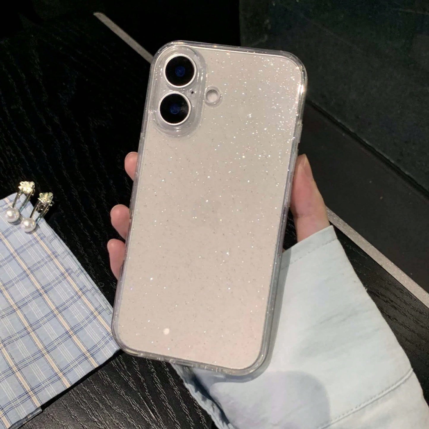 Sparkling Star Transparent Phone Case, Compatible With IPhone 16/15/14/13/12/11 Pro Max Plus/8/7, Soft Silicone Protective Cover, An Ideal Gift. Suitable For And Christmas.