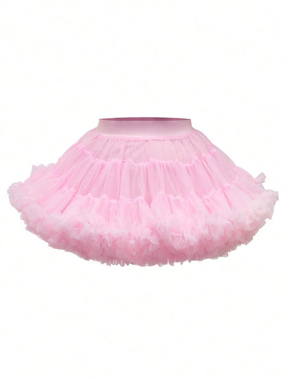 Sparklyn Baby Girls' Elegant, Gorgeous, And Lovely Pink Tulle Puff Skirt, Perfect For Parties In Spring And Summer