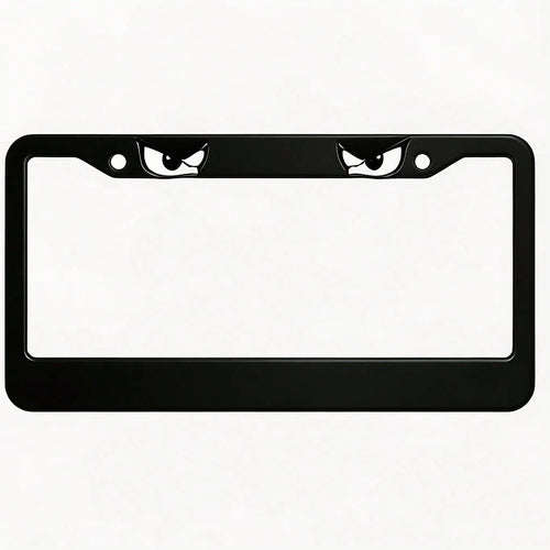 Specially Designed For Decorative License Plate Frames, Square Aluminum Black Devil Eye Cartoon Style Car License Plate Holder, Car Modification, 12.2X 6.3inch Rust-Proof Metal License Plate Sign With