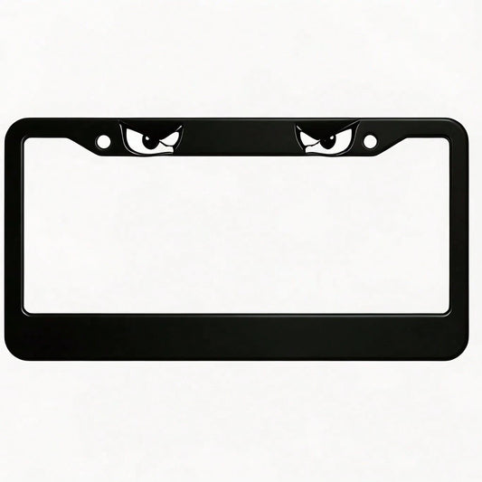 Specially Designed For Decorative License Plate Frames, Square Aluminum Black Devil Eye Cartoon Style Car License Plate Holder, Car Modification, 12.2X 6.3inch Rust-Proof Metal License Plate Sign With