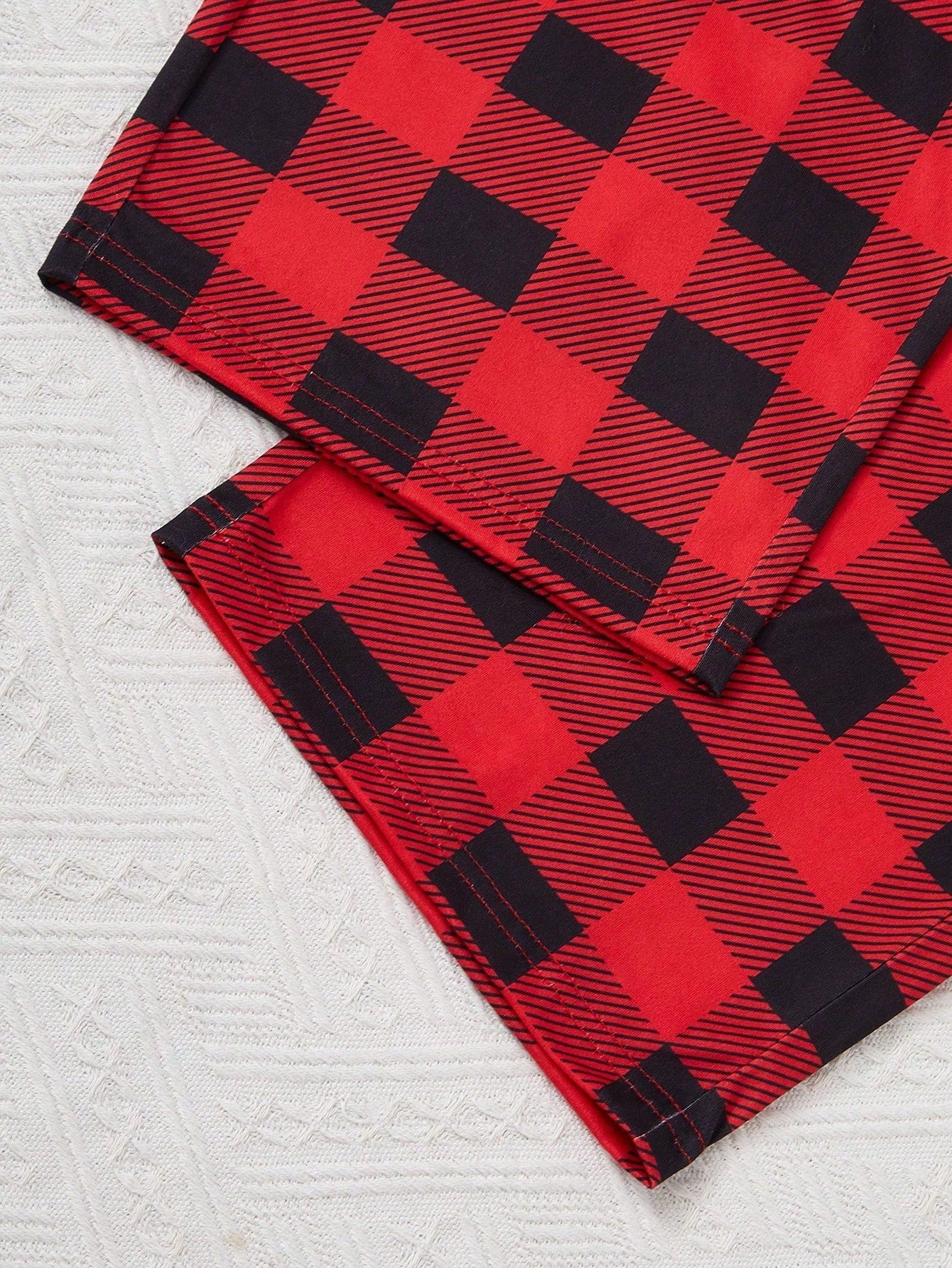 Spider Print Short Sleeve Top And Plaid Pants Men Pajama Set
