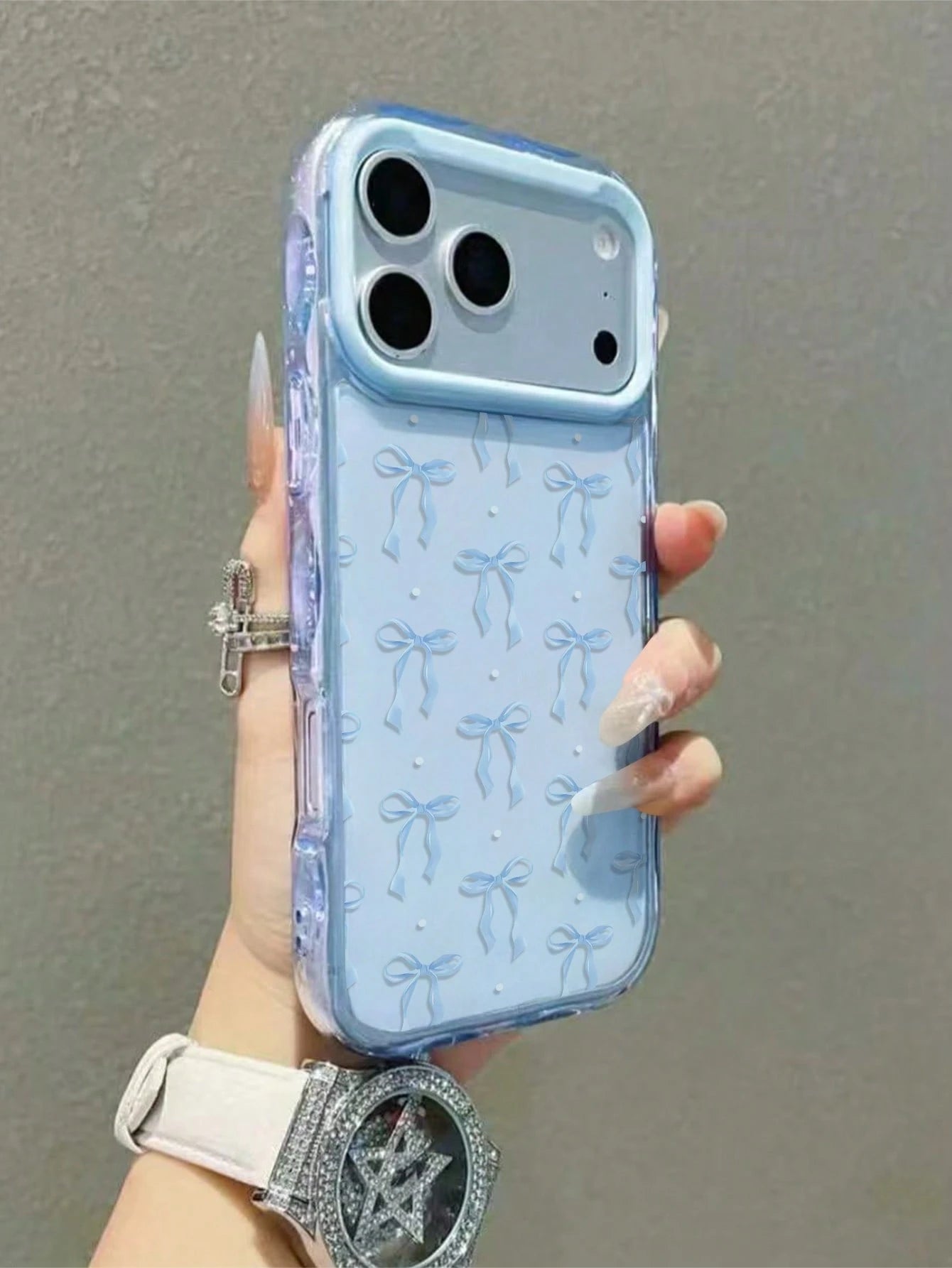 Spring Bow! Ballet Style Bow Phone Case, Lightweight & Snug Fit, High Transparency TPU, Ballet Blue Bow Phone Case Compatible With IPhone 17/17pro/17promax/17air, Holiday Gift, Compatible With IPhone