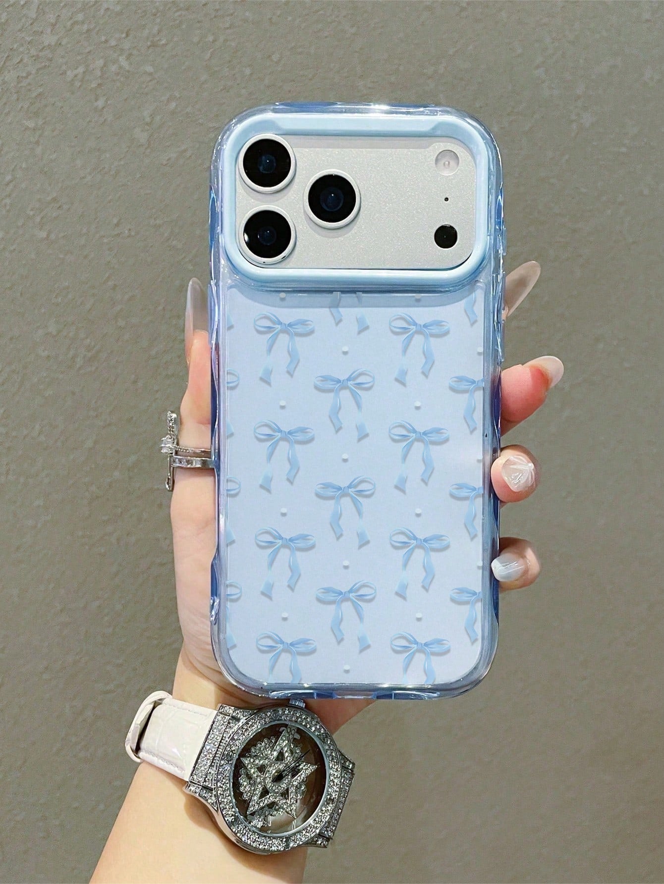 Spring Bow! Ballet Style Bow Phone Case, Lightweight & Snug Fit, High Transparency TPU, Ballet Blue Bow Phone Case Compatible With IPhone 17/17pro/17promax/17air, Holiday Gift, Compatible With IPhone