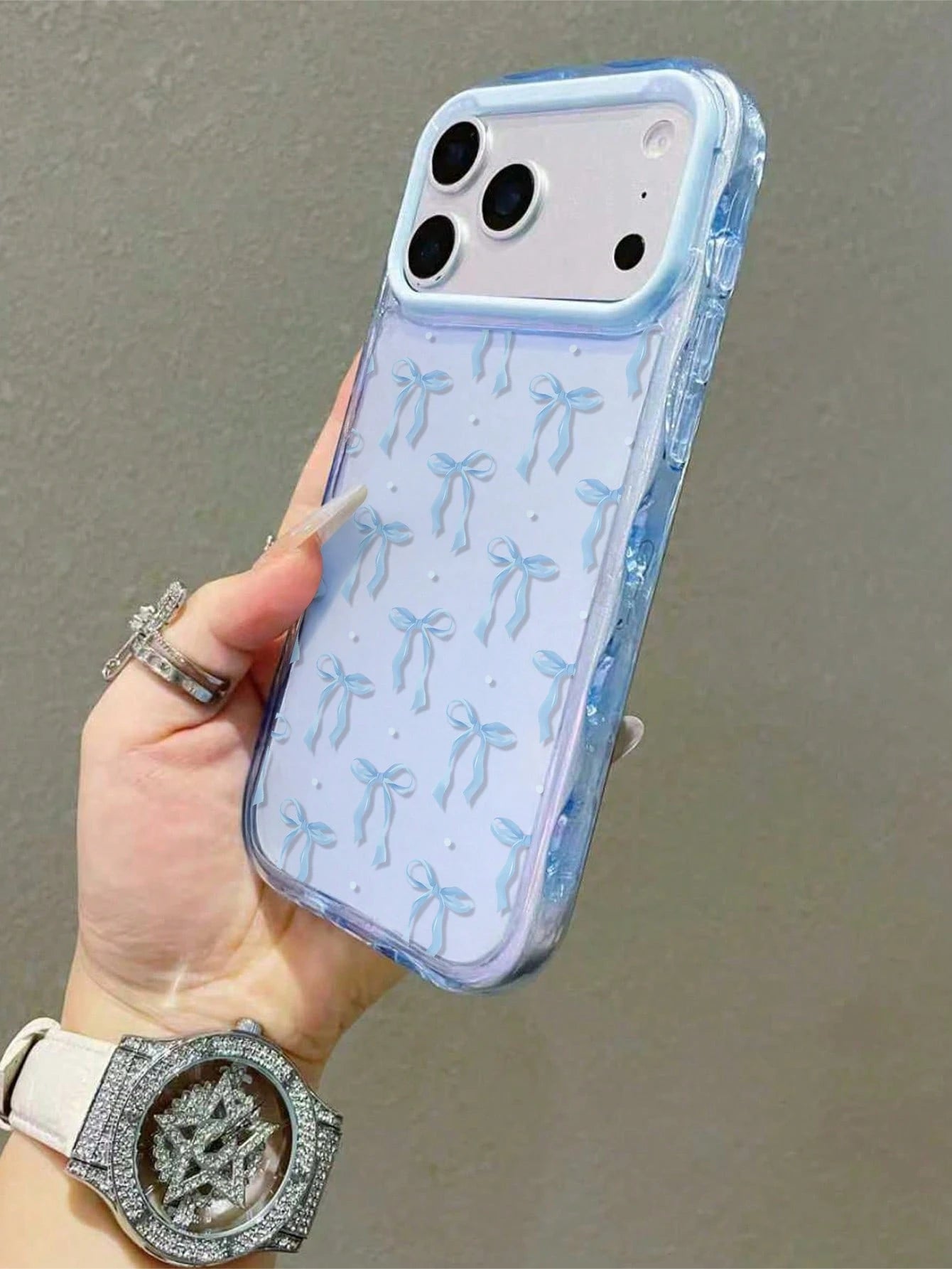 Spring Bow! Ballet Style Bow Phone Case, Lightweight & Snug Fit, High Transparency TPU, Ballet Blue Bow Phone Case Compatible With IPhone 17/17pro/17promax/17air, Holiday Gift, Compatible With IPhone