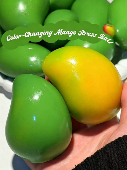 Squishy Handmade Crunchy Mango Stress Relief Ball Squeeze Toy, Color-Changing Soft Mango Stress Relief Toy, Scented Mango Squishy Stress Relief Squeeze Toy, Color-Changing Soft Mango Squishy Stress Re