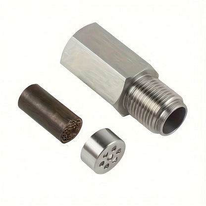 SS304 Stainless Steel Oxygen Sensor Adapter- M18 X 1.5 Bung With Integrated Filter, Corrosion Resistant Exhaust System Hardware For Vehicle Maintenance & Repair