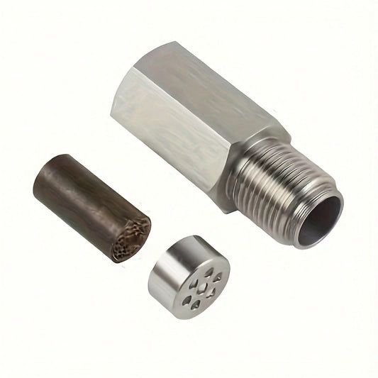 SS304 Stainless Steel Oxygen Sensor Adapter- M18 X 1.5 Bung With Integrated Filter, Corrosion Resistant Exhaust System Hardware For Vehicle Maintenance & Repair