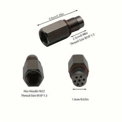 SS304 Stainless Steel Oxygen Sensor Adapter- M18 X 1.5 Bung With Integrated Filter, Corrosion Resistant Exhaust System Hardware For Vehicle Maintenance & Repair