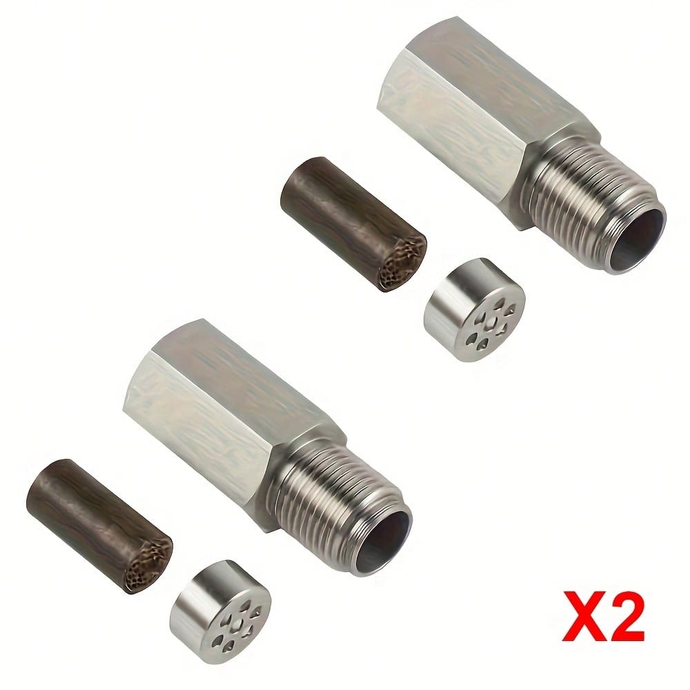 SS304 Stainless Steel Oxygen Sensor Adapter- M18 X 1.5 Bung With Integrated Filter, Corrosion Resistant Exhaust System Hardware For Vehicle Maintenance & Repair