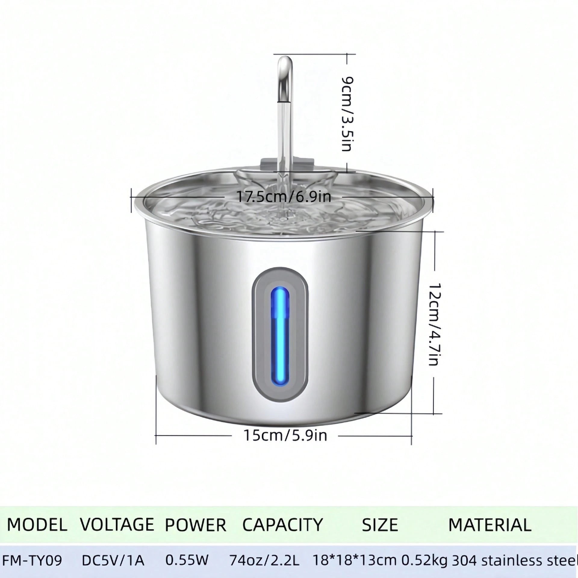 Stainless Steel Pet Water Dispenser Automatic Circulation Leakage-Proof Cat Dog Water Feeder With Dirt Separation