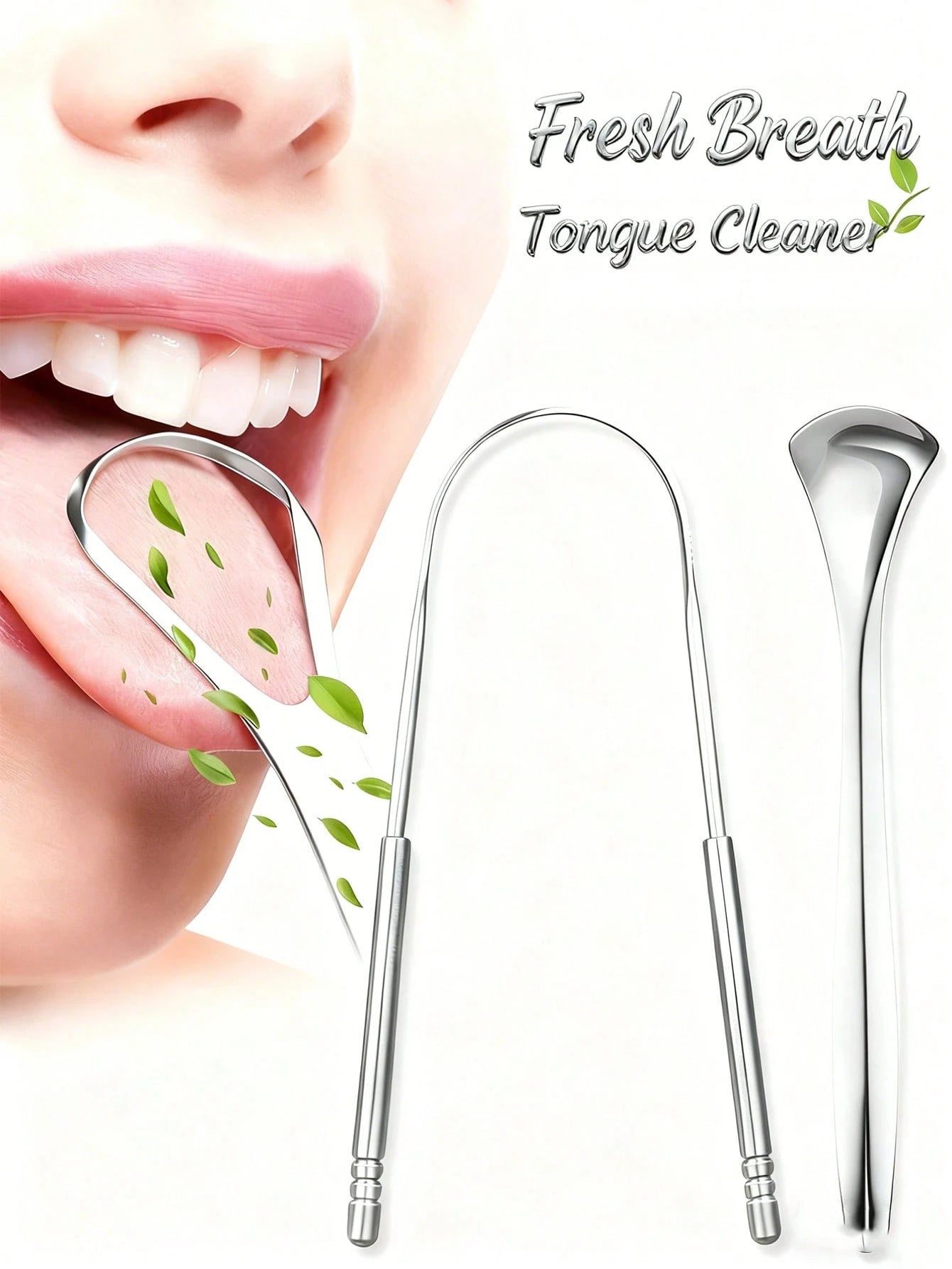 Stainless Steel Tongue Scraper, 3 Styles Available, Rust-Resistant And Durable, Effectively Removes Bad Breath, Cleans Tongue Coating, Portable And Easy To Use, Suitable For Adults And Children Daily