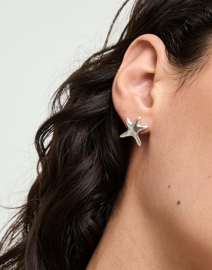 Star Stud Earrings Silver