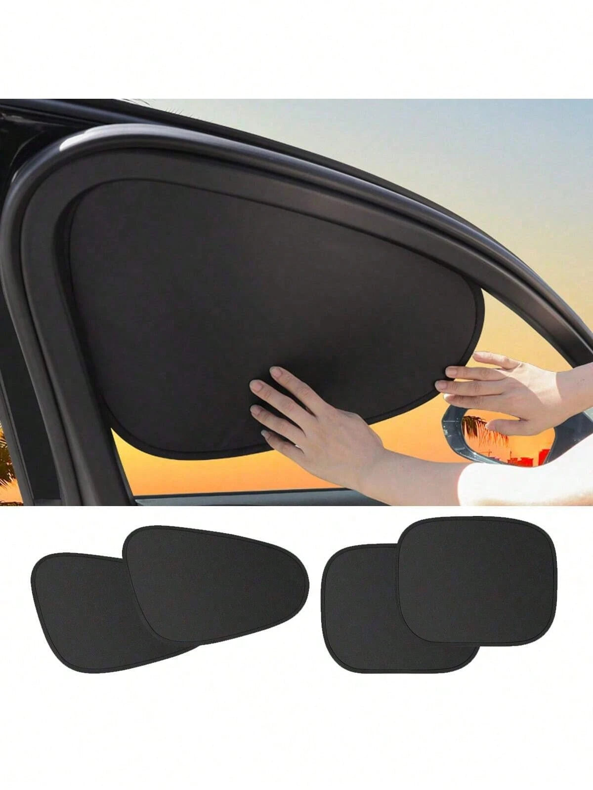 Static Adsorption Car Side Window Sunshade Boards, Car Sunshade Boards, Car Privacy Anti-Peeping Curtains, Car UV Protection Cooling Kit, Easy Installation, Foldable And Space-Saving