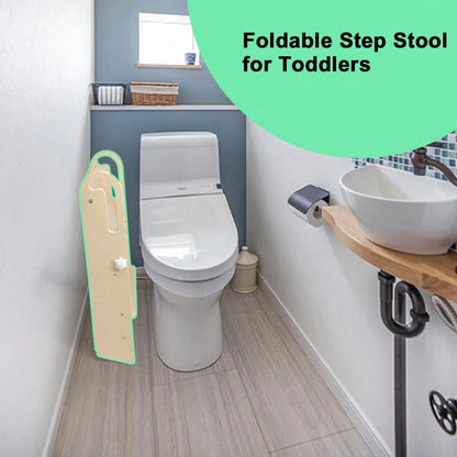 Step Stool Foldable For Toddlers, Adjustable Kids Step Stool For Bathroom Sink Toilet Potty Training Stool With Handles Child Kitchen Counter