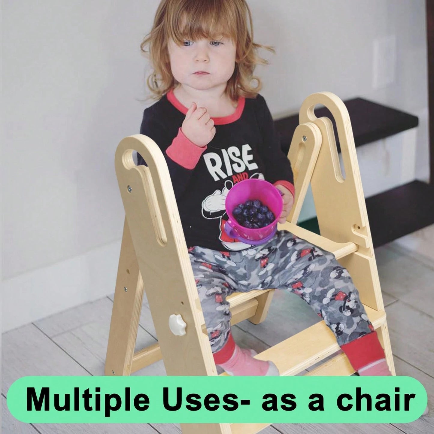 Step Stool Foldable For Toddlers, Adjustable Kids Step Stool For Bathroom Sink Toilet Potty Training Stool With Handles Child Kitchen Counter