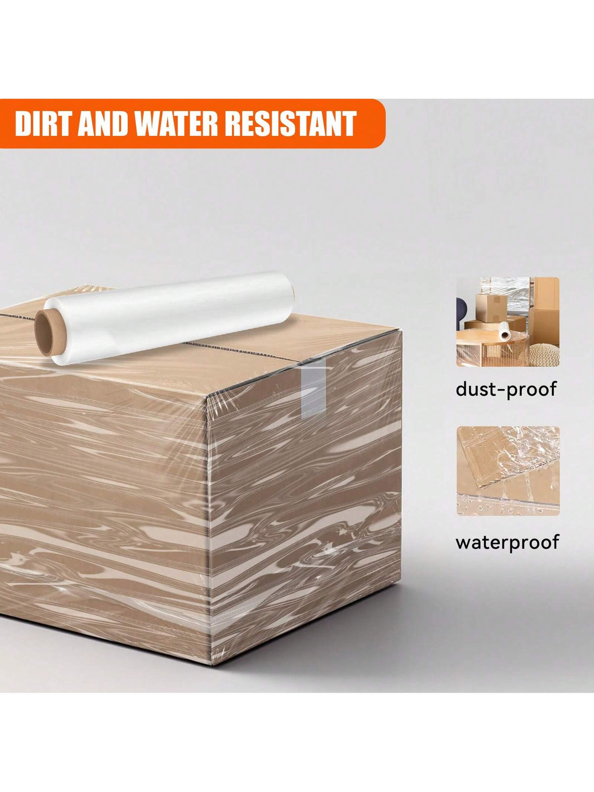 Stretch Film, 15 Inch X 1000 Feet Shrink Wrap For Pallet Wrap, Industrial Strength Stretch Wrap With Handles, Moving Wrapping Plastic Roll, 60 Gauge
