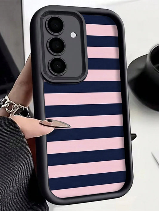 Striped Painted Grooved Black Thick Perforated Minimalist Anti-Drop Thick Phone Protective Case Printed Suitable For IP17/IP17PROMAX/Iphone16/Iphone16pro/Iphone16promax/IPhone16plusiphone15 XR/7/8 Ip