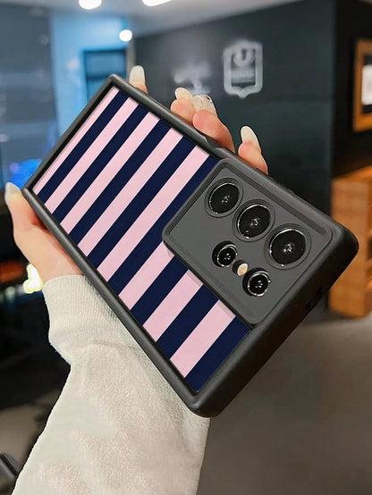 Striped Painted Grooved Black Thick Perforated Minimalist Anti-Drop Thick Phone Protective Case Printed Suitable For IP17/IP17PROMAX/Iphone16/Iphone16pro/Iphone16promax/IPhone16plusiphone15 XR/7/8 Ip