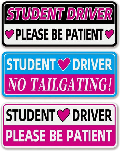 Student Driver Magnet For Car, Colorful New Drivers Magnets, Please Be Patient Student Driver Magnet Sign Stickers, Magnetic Safety Decoration Supplies For Newbie Beginner Car Accessories, 3 PCS