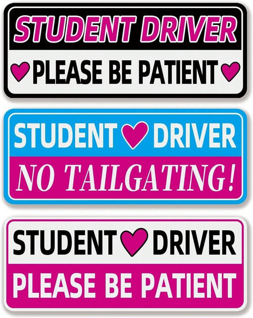 Student Driver Magnet For Car, Colorful New Drivers Magnets, Please Be Patient Student Driver Magnet Sign Stickers, Magnetic Safety Decoration Supplies For Newbie Beginner Car Accessories, 3 PCS