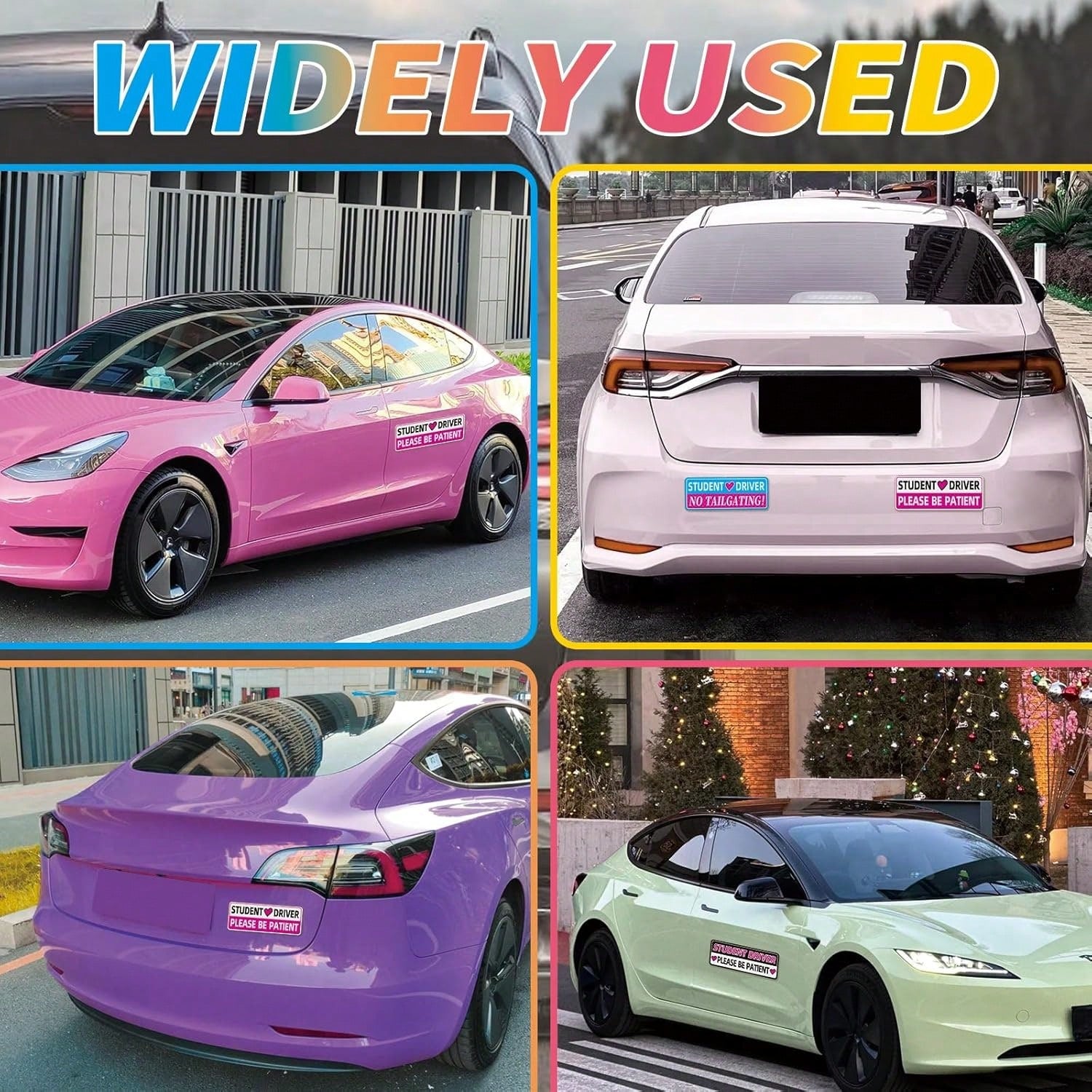Student Driver Magnet For Car, Colorful New Drivers Magnets, Please Be Patient Student Driver Magnet Sign Stickers, Magnetic Safety Decoration Supplies For Newbie Beginner Car Accessories, 3 PCS