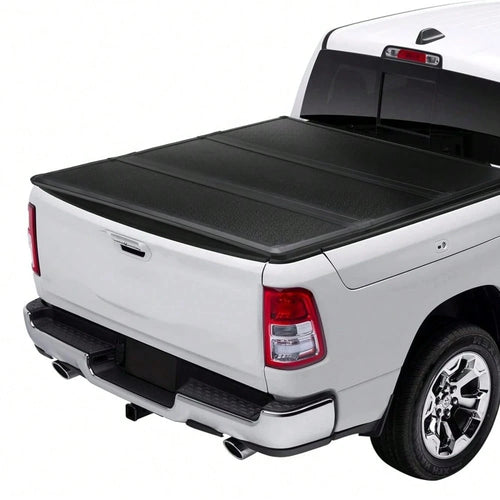 Studyset Hard Tri-Fold Truck Bed Tonneau Cargo Cover, Durable Hard Folding Truck Bed Protector With Simple Quick Install Design