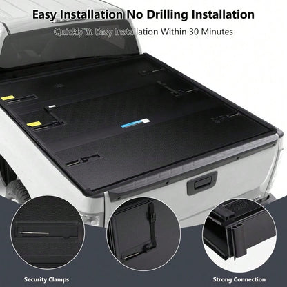 Studyset Hard Tri-Fold Truck Bed Tonneau Cargo Cover, Durable Hard Folding Truck Bed Protector With Simple Quick Install Design